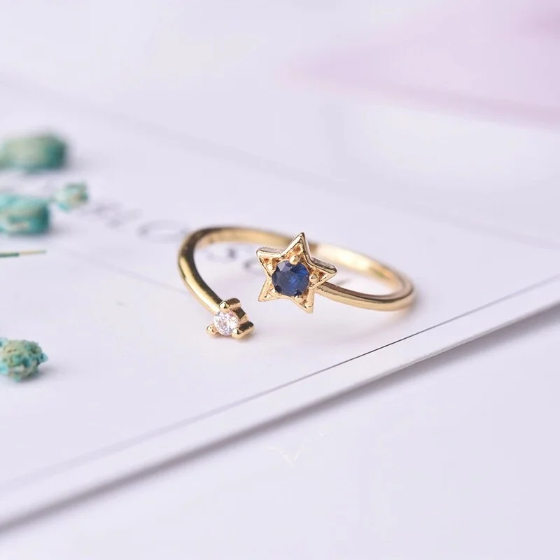 High Quality Cute Small Cubic Zircon Star Ring for Women Adjustable Rose Gold Color Jewelry | Украшения и аксессуары
