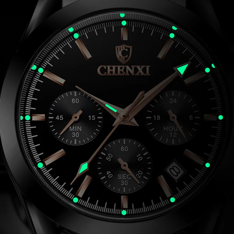 Часы мужские кварцевые с хронографом брендовые наручные из нержавеющей стали