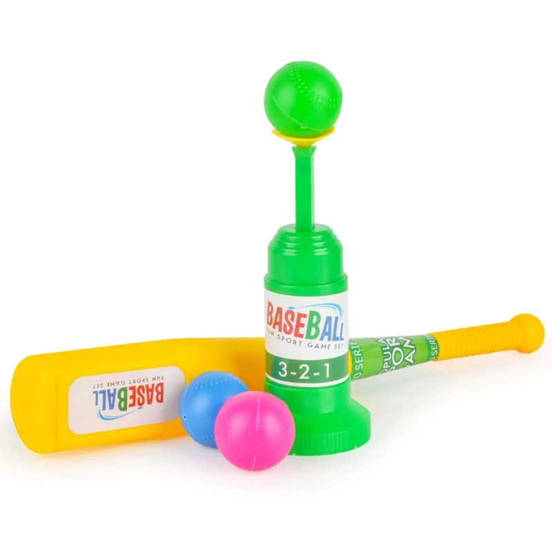 

1Set Toddlers Baseball Toys Cartoon Bat Launcer with 3 Baseball Fun Family Outdoor Exercise Birthday Gift Coordination Training