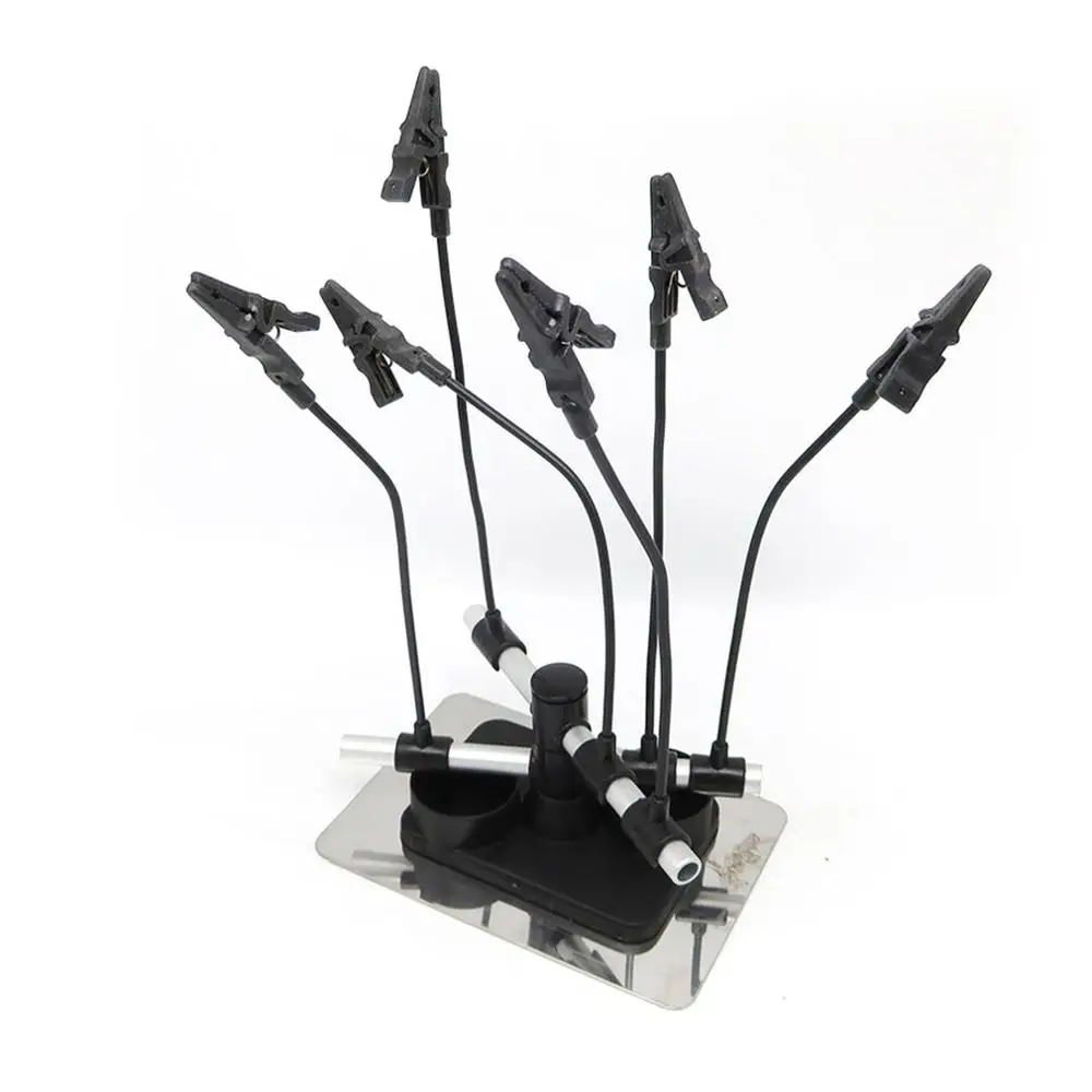Шесть зажимов аллигатора стенд распылитель запчасти держатели Аэрограф