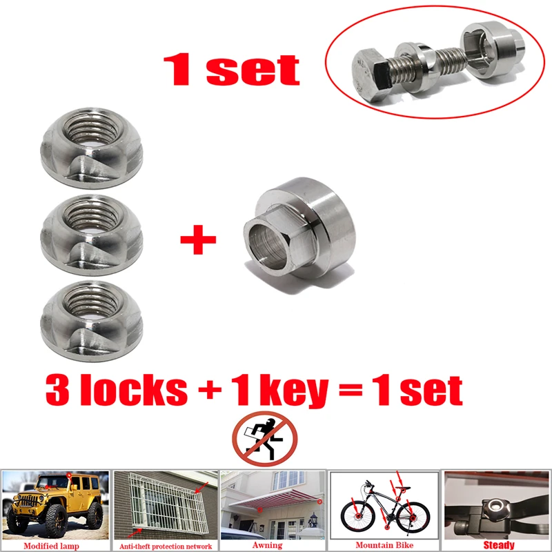 

Security Anti Theft Screws Nuts M6 M8 M10 M12 304Stainless Steel Mountain Bike Awning Screw cap For Car Styling LED Lights