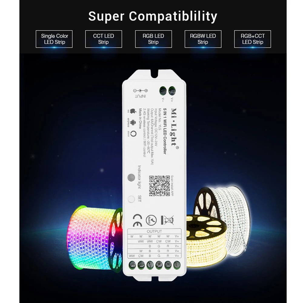 

Mi светильник-MIBOXER светодиодный Управление; Для RGB/RGBW/CCT одиночный Цвет светодиодный полосы светильник лента Alexa Голосовое управление приложе...