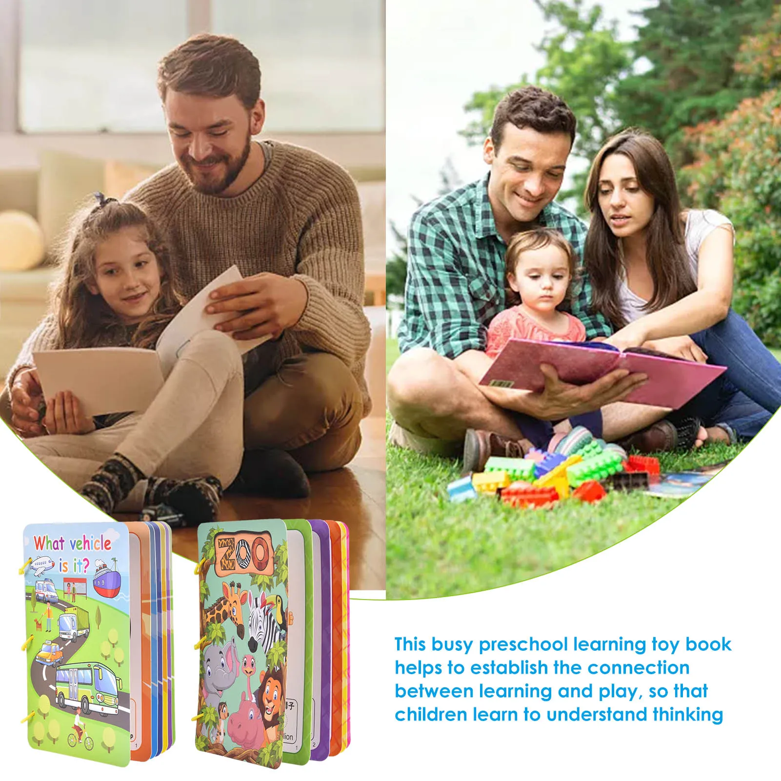 

Kids Busy Book Sensory Toy Montessori Learning Toy Baby Educational Learning Book Premium With 8 Themes For Toddlers Aged 1-3