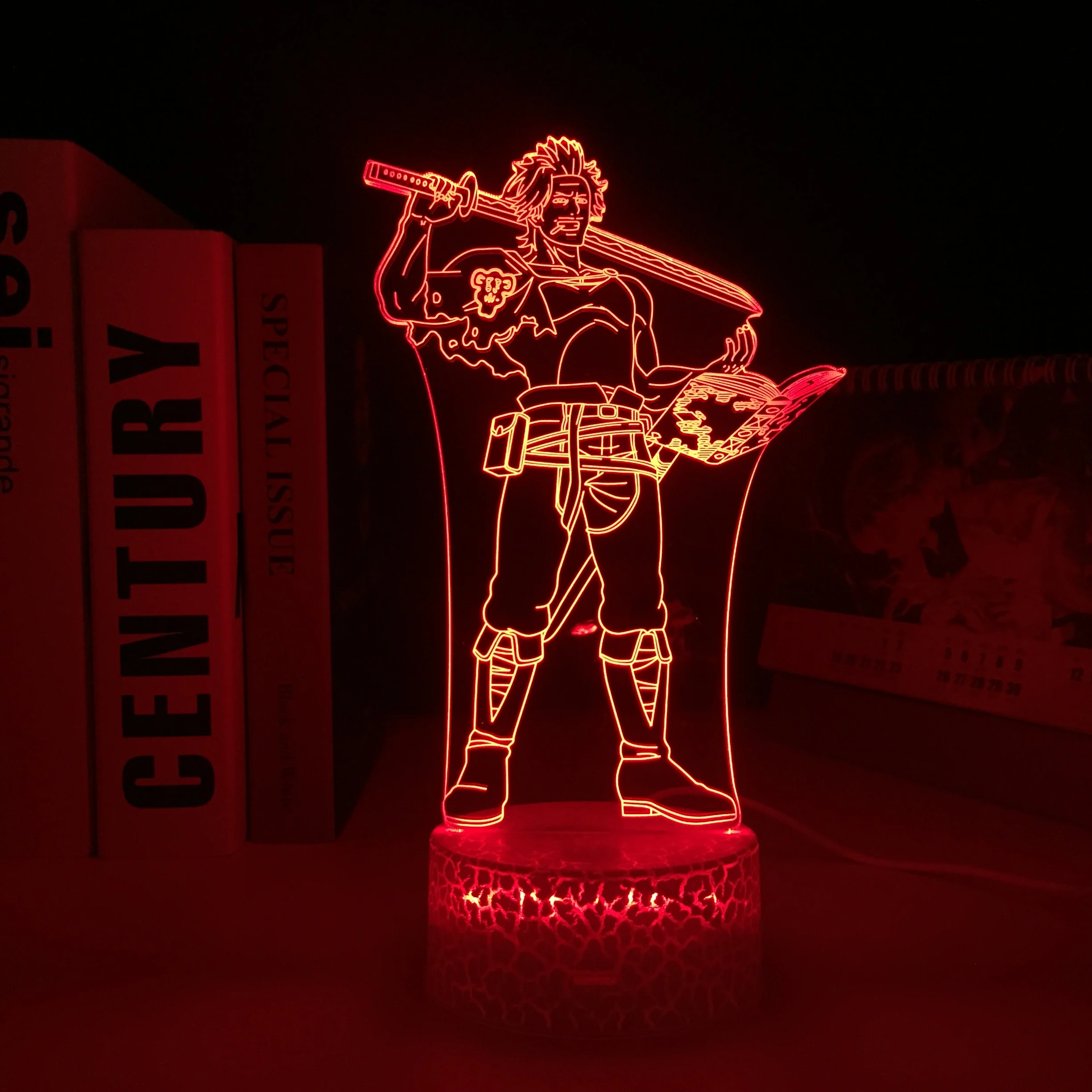 

Black Clover Anime Yami Sukehiro 3D LED White Base Nightlight for Bedroom Decor Nightlight Manga Birthday Gift LED Table Lamp