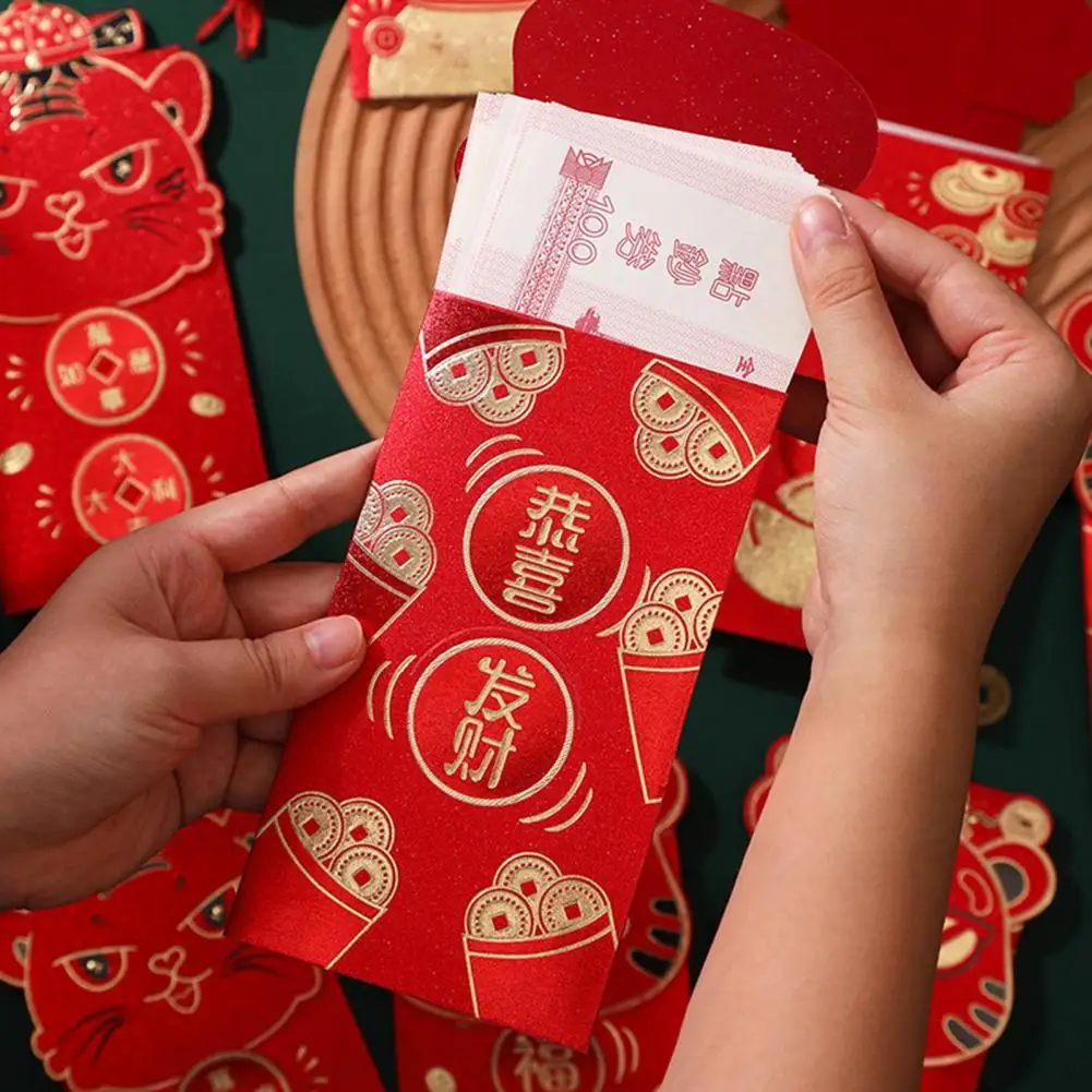 

Красный конверт, китайский новогодний красный карман, яркий красный карман на удачу