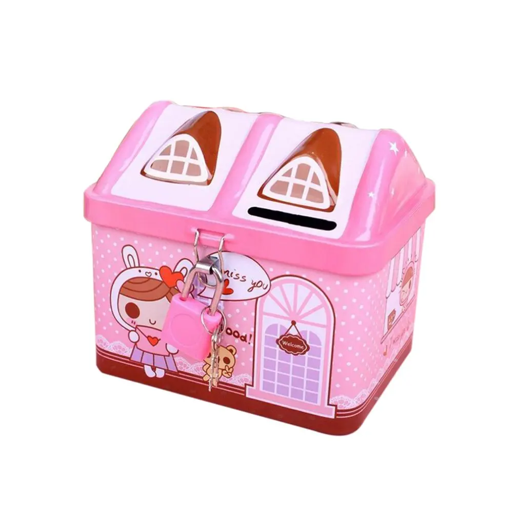 Дом Моделирование Милый Железный копилка экономия денег коробка дети монета