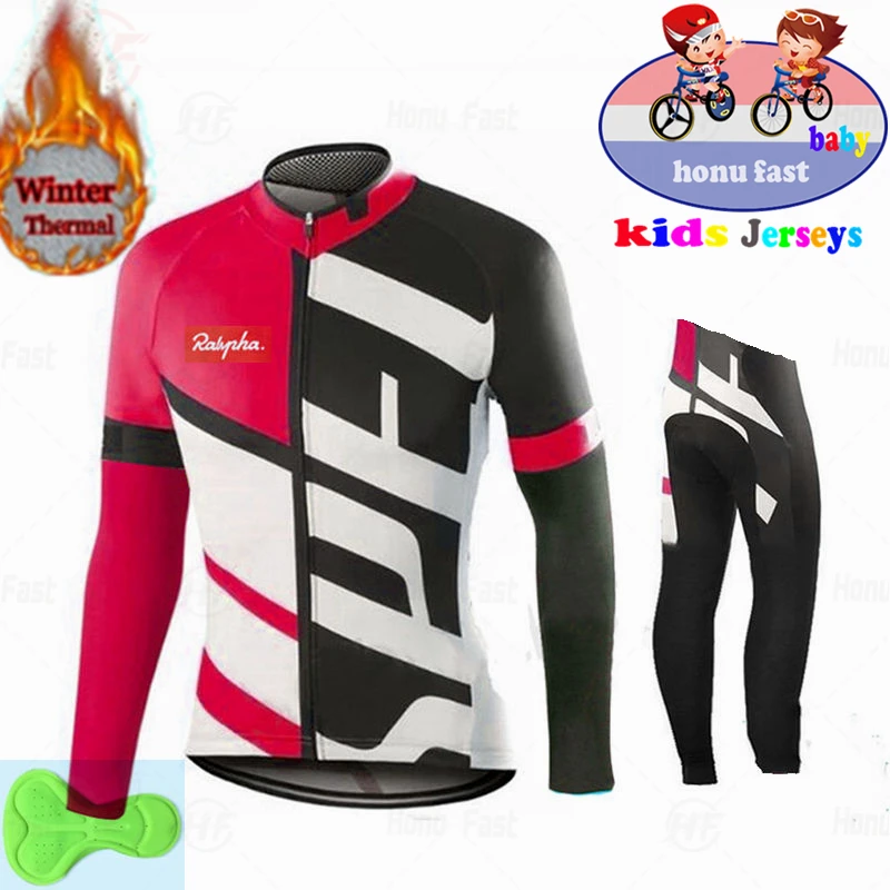 Зимняя детская одежда для велоспорта с длинным рукавом дышащая комплект со