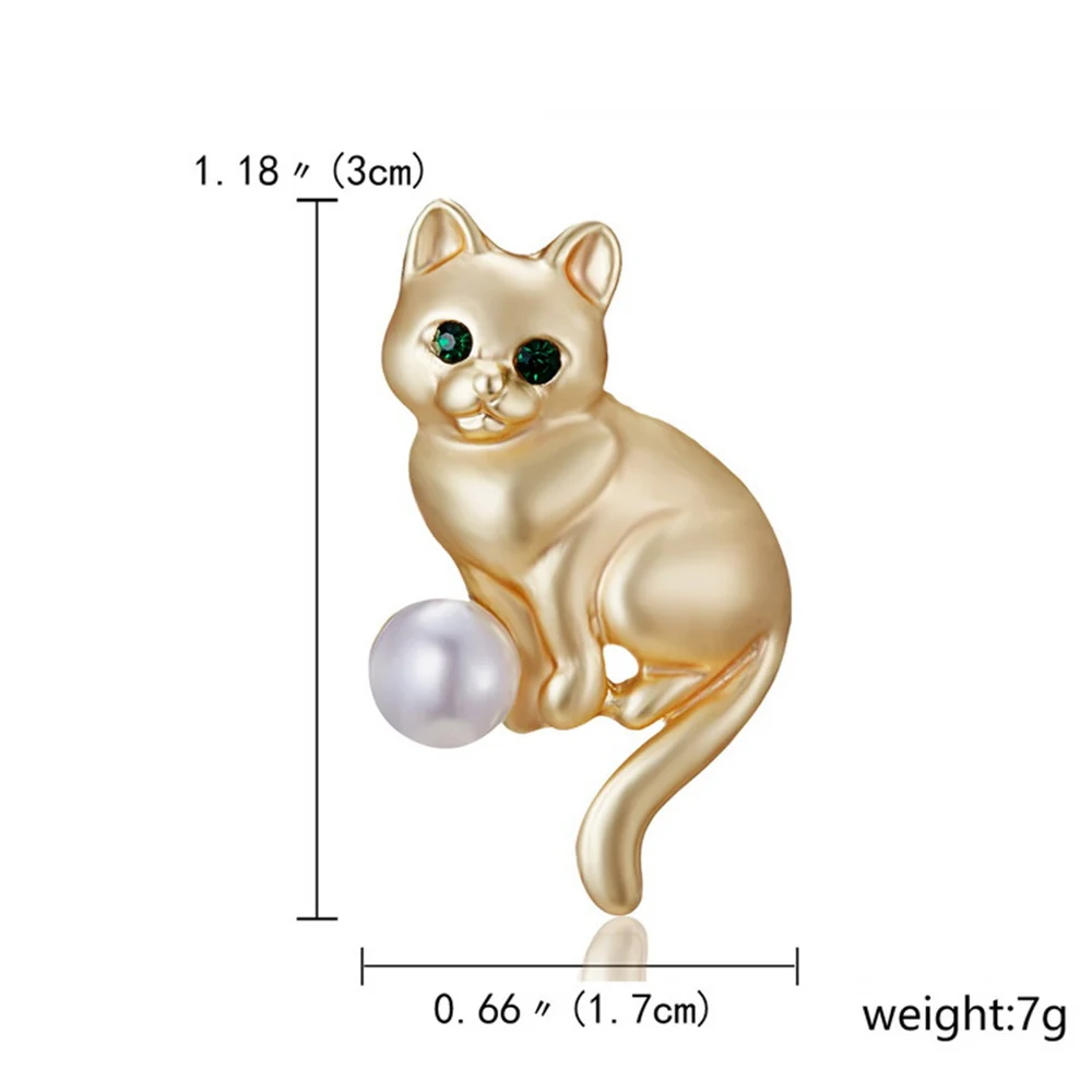 Cat 1 шт., металлическая брошь в форме лошади, милые Мультяшные аксессуары, значки, декоративные броши, булавка на лацкане для женщин и мужчин, ювелирное изделие, подарок - Окраска металла: Cat