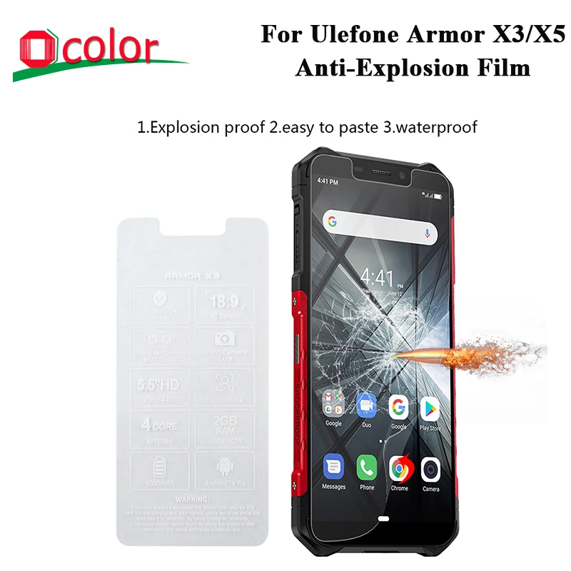 Ocolor для Ulefone Armor X3 защитная пленка ультра-тонкая не стеклянная Защита экрана X5