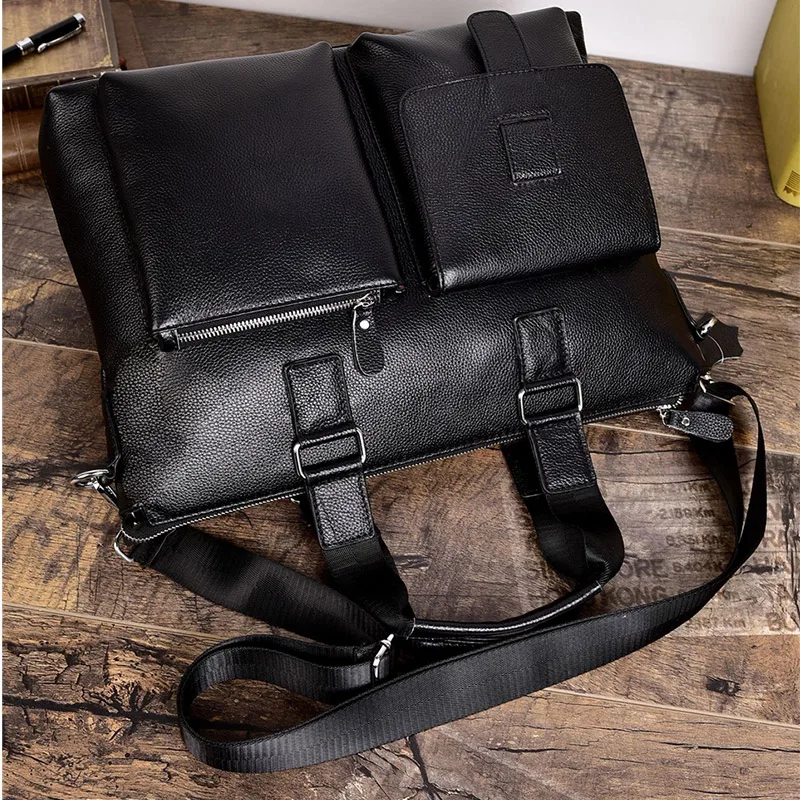 Sac à main en cuir véritable pour hommes, mallette à bandoulière pour Documents A4, sac pour ordinateur portable, à la mode, 2021