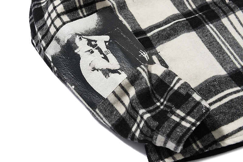 

Best Quality Plaid Wool Welldone Jacket Zipper Shirt Men Women Couple High Street Loose Outside WE11DONE Chic Shirt Coat