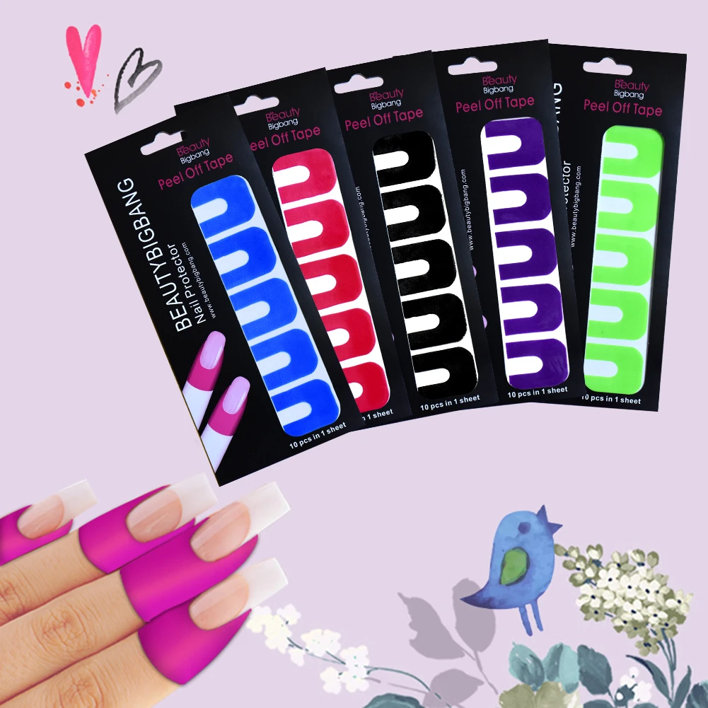 BeautyBigBang 1 лист/10 шт. Новая пленка для снятия лака дизайна ногтей Наклейка защиты U