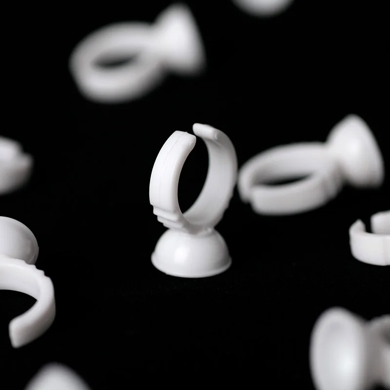 100 штук пакет кольцо для наращивания ресниц белое с ресницами 1 5 мм четыре модели