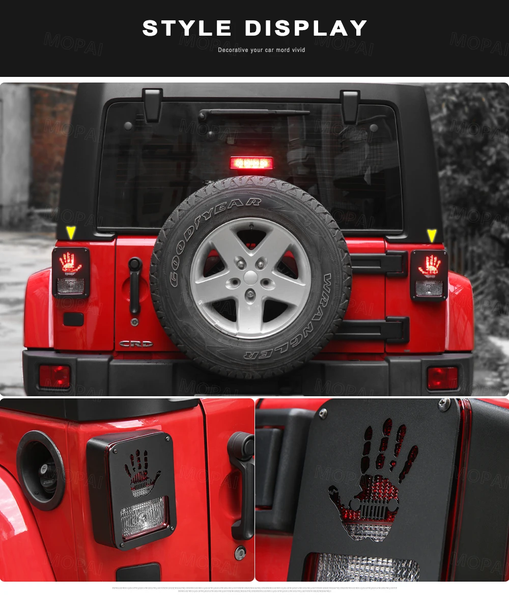 MOPAI колпаки для автомобильных ламп для Jeep Wrangler JK, Автомобильный задний светильник, накладка, наклейки, аксессуары для Jeep Wrangler JK 2007