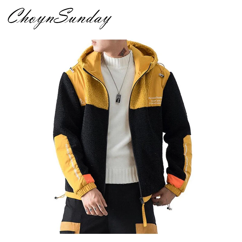 Новое зимнее Мужское пальто из овечьей шерсти сшитая куртка Теплая стеганая