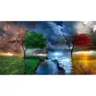 Алмазная 5D картина сделай сам, Набор для вышивки крестиком с изображением дерева четырех сезонов, пейзаж, мозаика для алмазной вышивки, домашнее настенное искусство, Декор, подарок