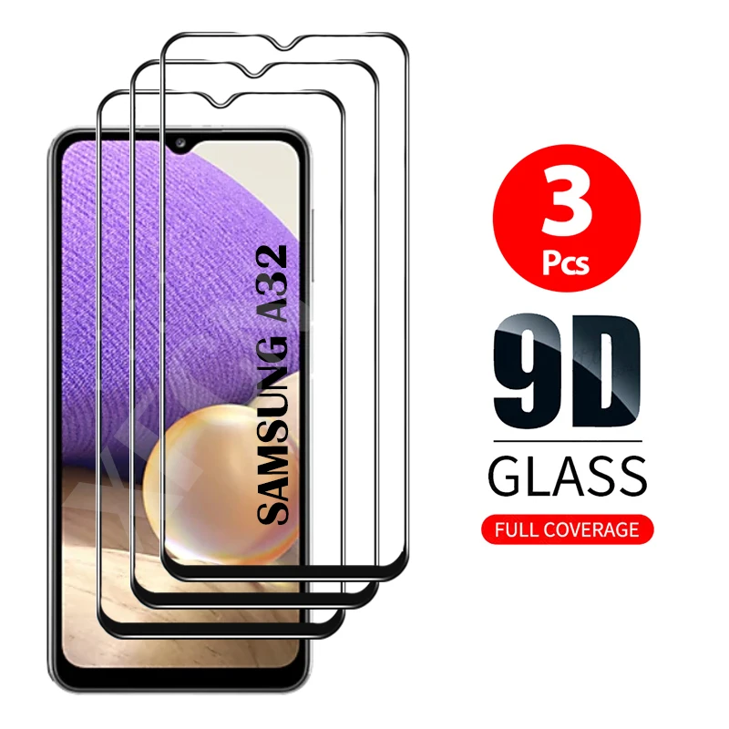 

3Pcs Glass Cover Tempered Glas For Samsung Galaxy A32 4G/5G Screen Protector Case for Samsun A32 A 32 32a Glass Protective Film