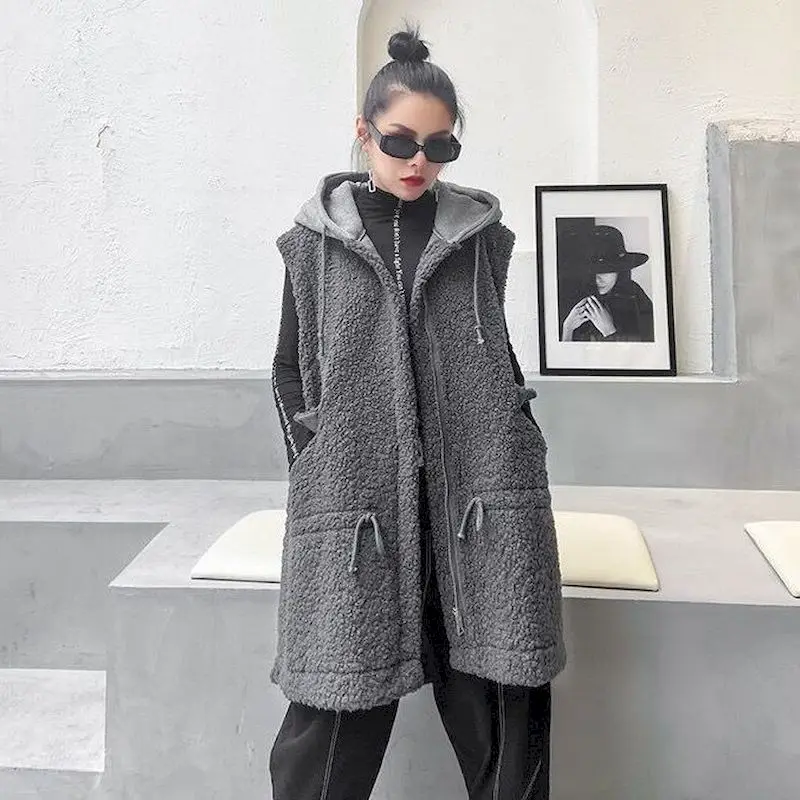 Женский жилет из овечьей шерсти осенне-зимний свободный Универсальный средней