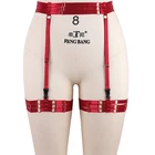 Подвязка для ног винно-красного цвета, съемная портупея для бондажа, высококачественное сексуальное нижнее белье, свадебная подвязка для готического белья