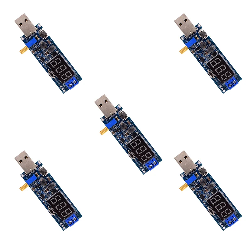 5 шт. DC 5V до 3 V / 12V USB Шаг вверх/вниз Питание Модуль Регулируемый повышающий