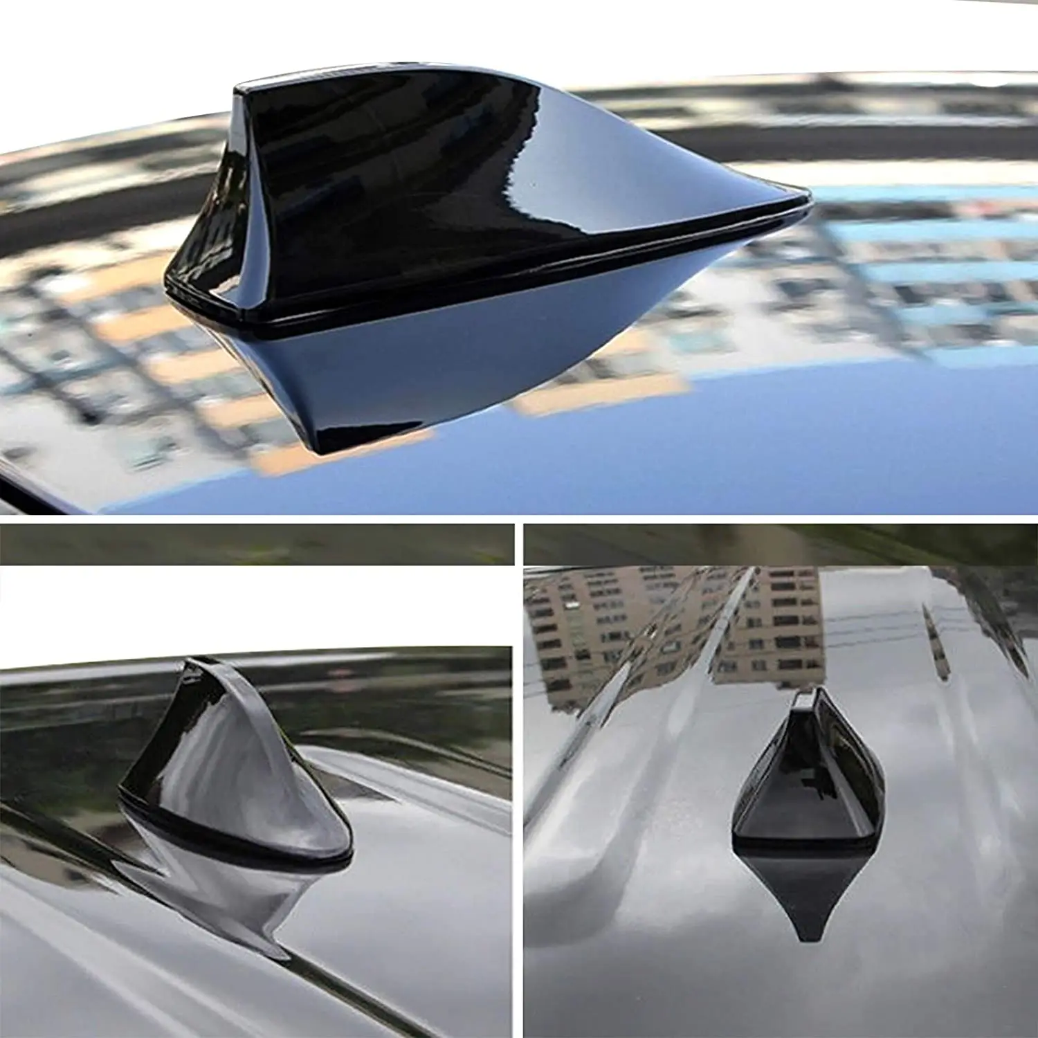 

Car Shark Fin Antenna Cover AM FM Radio Signal Aerial Adhesive Tape Base Universal for Auto Car SUV Truck Van
