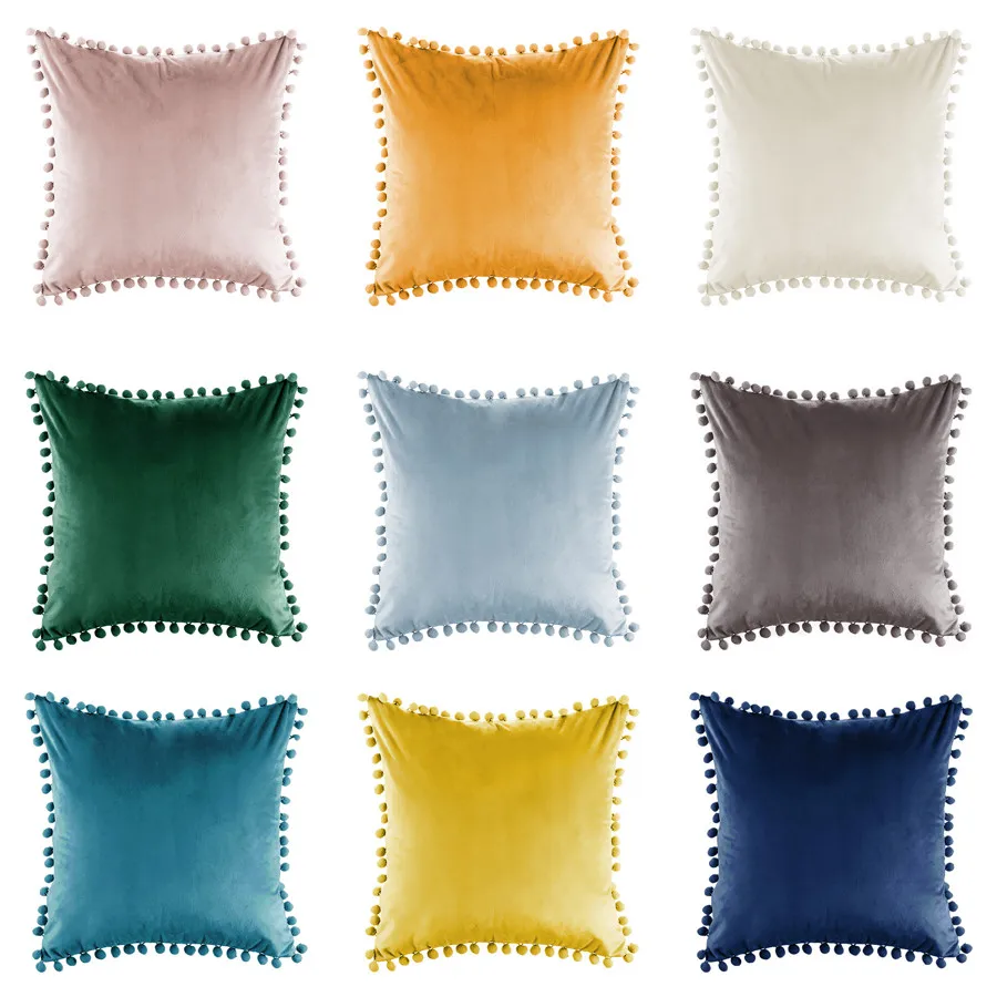 

Warm Velvet Pillow Cases Decorative Pillowcases Green Leaves Throw Pillow Cover Square 45*45cm Poszewki Na Poduszki