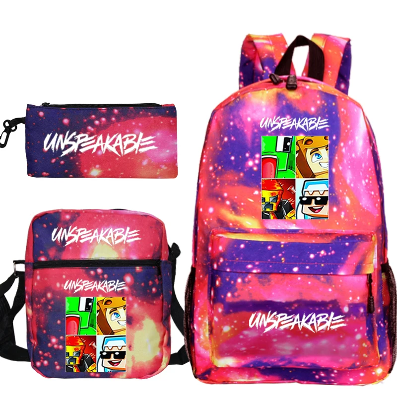 

Mochila 3 Pcs Set UNSPEAKABLE Merch School Backpacks Children Cartoon Game School Bags Laptop/Travel Bag Men's Rucksack Knapsack