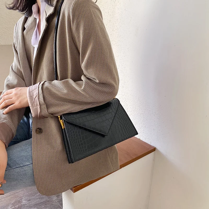 Сумка через плечо из крокодиловой кожи для женщин брендовая дизайнерская