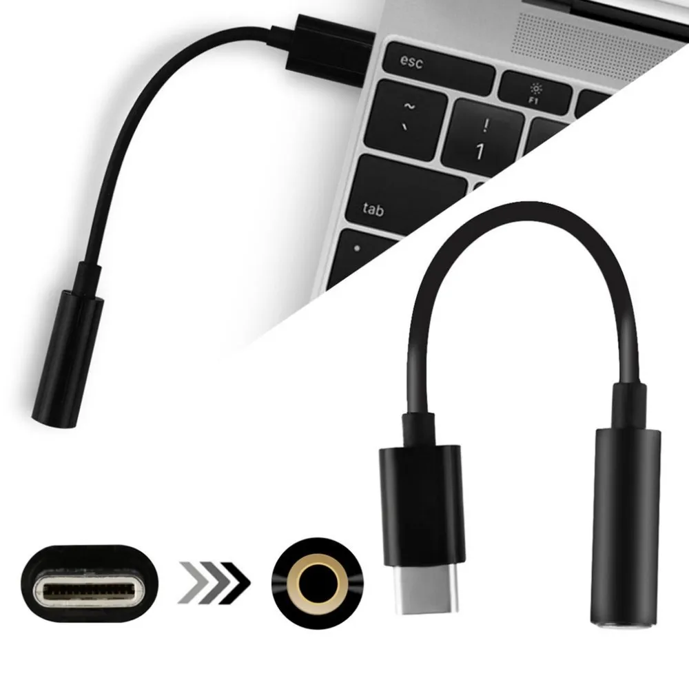 Мини Портативный Тип с разъемами типа C и 3 5 ММ Наушники Кабель-адаптер USB 1 USB-C