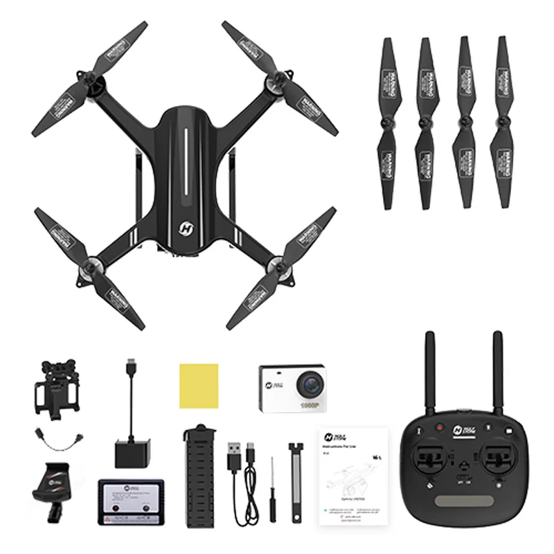 Черный Holy Stone HS700 gps Дрон с камерой HD 1080P 110 ° FOV широкоугольный FPV видео 5G Wi-Fi камера Дрон вертолет профессиональный - Цвет: Черный