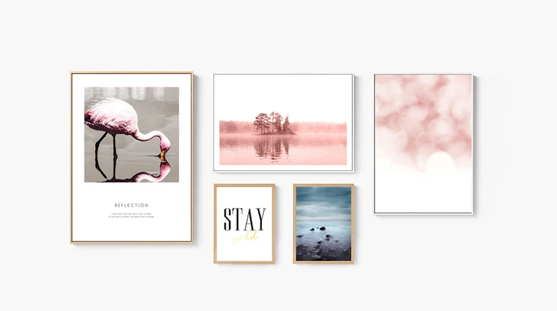 

Scandinavian Flamingo Painting Art Decor Sweet Pink Prints and Posters Wall Pictures For Home Decoration Wall Art Canvas Picture