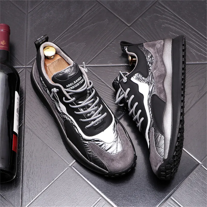 

Winter Fashion Men Sneakers HIP HOP Versatile Leather Casual Shoes Warm Ankle Boots Zapatillas Hombre