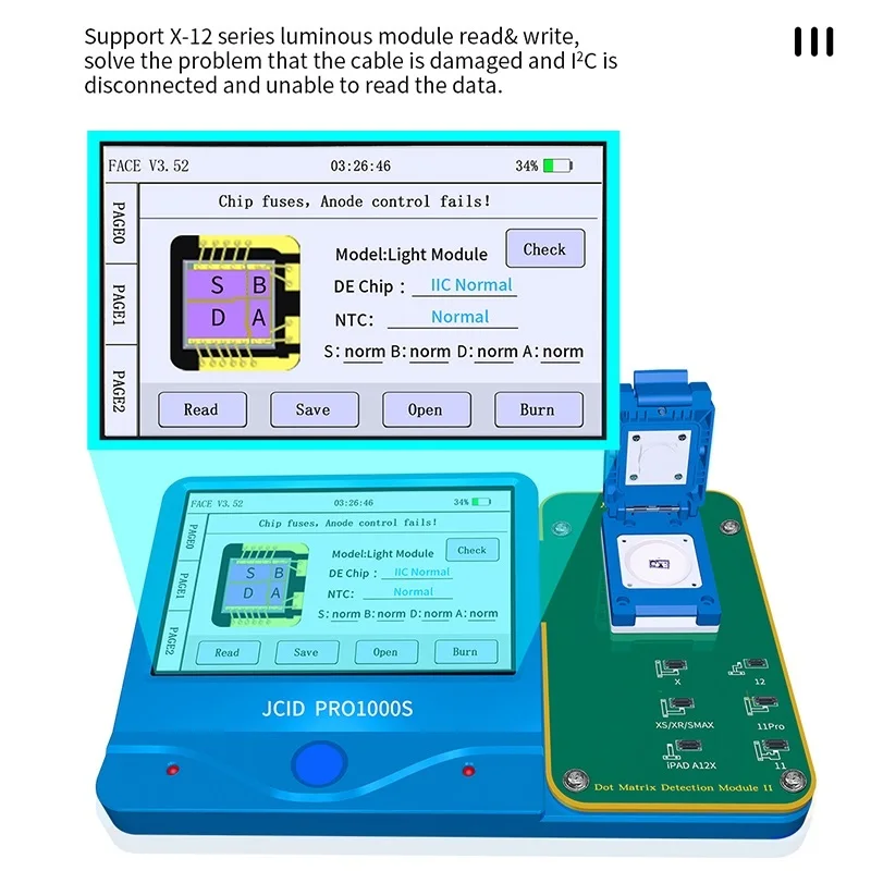 

MasterXu JCID JC F2 Dot Projector 2nd Gen Module For iPhone X XS XS Max XR iPhone 11 11Pro Max iPad A12X With Pro1000S