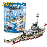 502pcs military building blocks toys army bricks warship model weapon blocks for children diy assembly bricks for boy