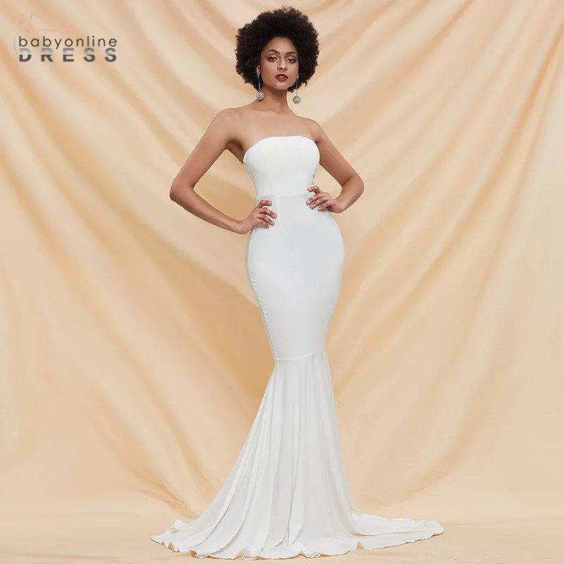 В Наличии Сексуальное свадебное платье Русалочки лодочка шеи на молнии без