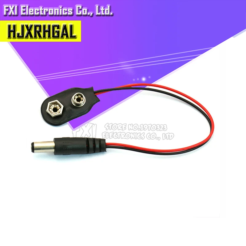 10 шт. экспериментальная 9 В батарея Пряжка см защелкивающийся кабель к DC в зажим