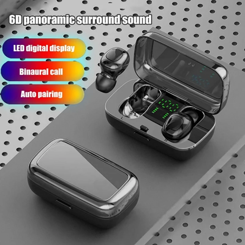 XG21 Беспроводная bluetooth гарнитура Bluetooth V5.0 светодиодный цифровой дисплей наушники