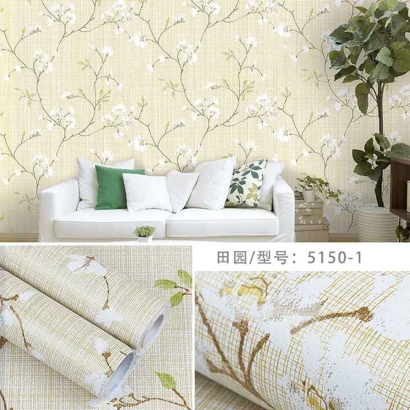 Пасторальная Цветочная настенная бумага из ПВХ водостойкая самоклеящаяся