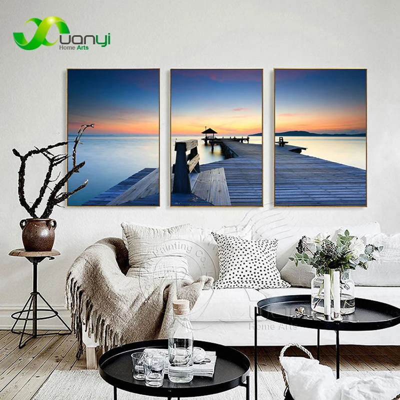 3 шт. пейзаж Картина на холсте печать постеры скандинавский стиль украшение