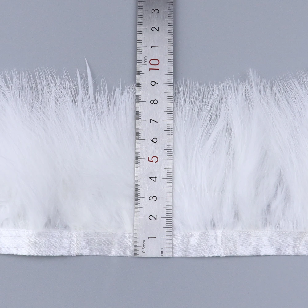 

2Meters Real White Turkey Feathers Trim Fringe Wedding Dress Decoration Carnival Home Accessories Dyed Plumes Crafts Wholesale