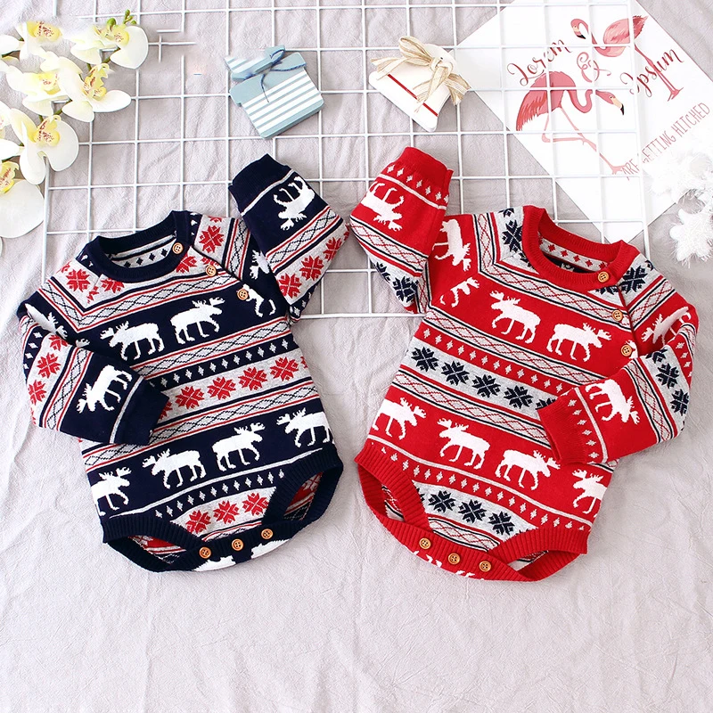 Детский брендовый свитер для маленьких девочек Рождественский мальчиков зимний