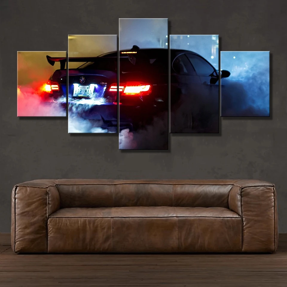 

HD Print 5 pieces New Style BMW M3 Super Sports Car canvas painting modern home decor wall art picture living room decor art