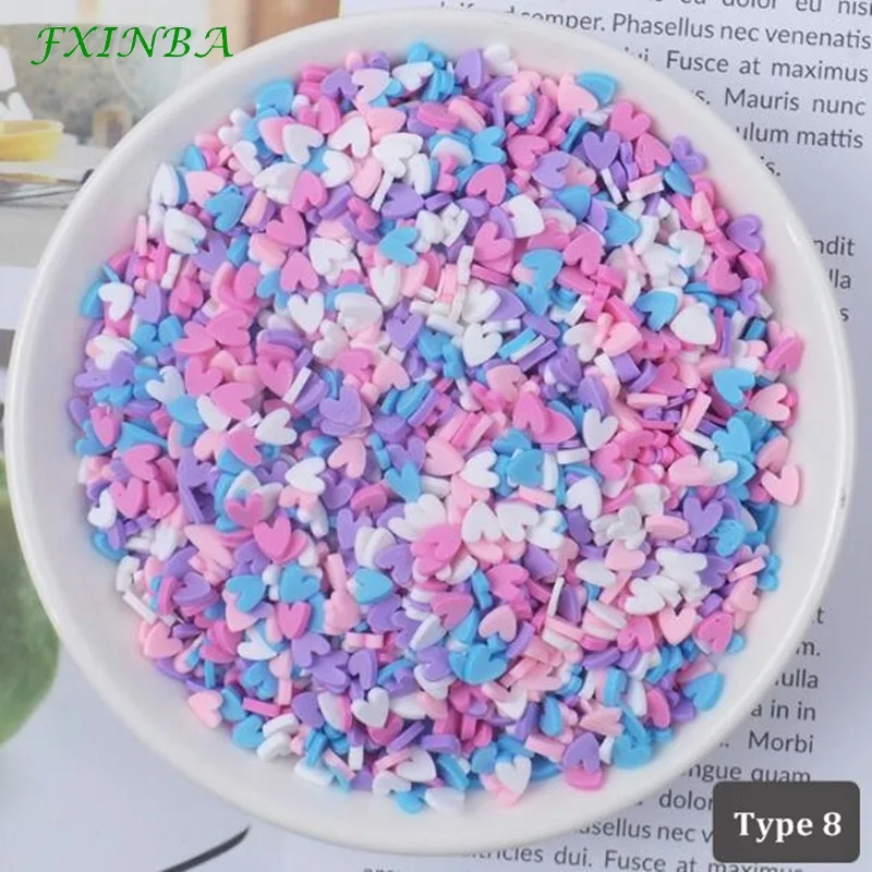 FXINBA 10 г Fimo амулеты дополнение разбрызгивает слизь наполнитель пушистая клейкая масса Игрушки слизь Поставки аксессуары глина DIY ломтики торта десерт
