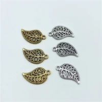 30pcs metal alloy pendant leaf vein leaf for jewelry making diy handmade bracelet necklace charm accessories