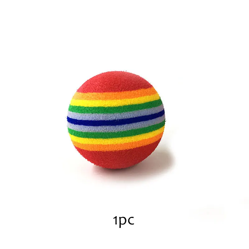 1pc 5 шт. Радужный кот собака мяч игрушки интерактивная игра Жевательная погремушка скребок EVA интерактивный мяч обучение домашних животных кошки котята продукты - Цвет: 1pc