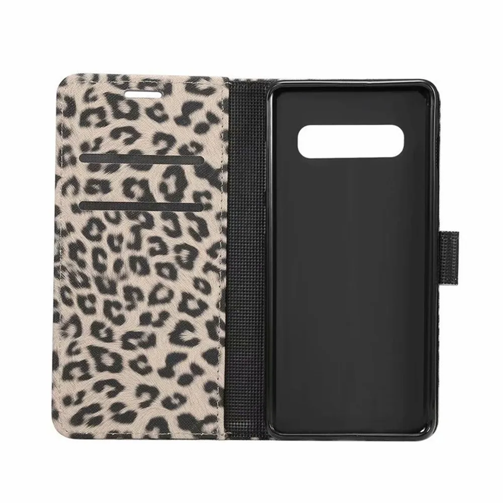 Кожаный чехол книжка с леопардовым принтом для Samsung Galaxy S20 Ultra S21 S10E S10 Plus S9 S8 Note 20 10 9