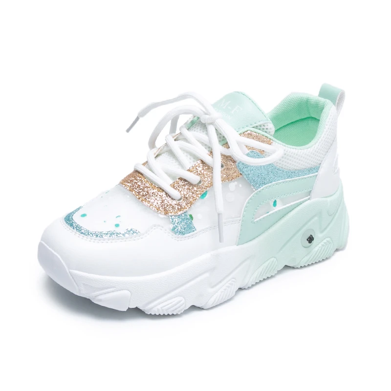 Кроссовки женские на платформе повседневная сетчатая обувь шнуровке