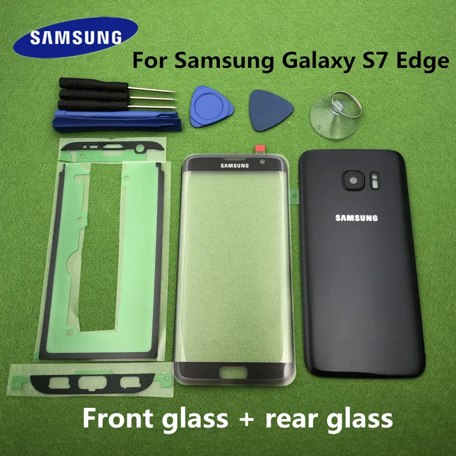 Передний экран стекло объектив для samsung Galaxy S7 G930 SM-G930F S7 Edge G935F Задняя крышка батареи дверь задний корпус+ Инструменты