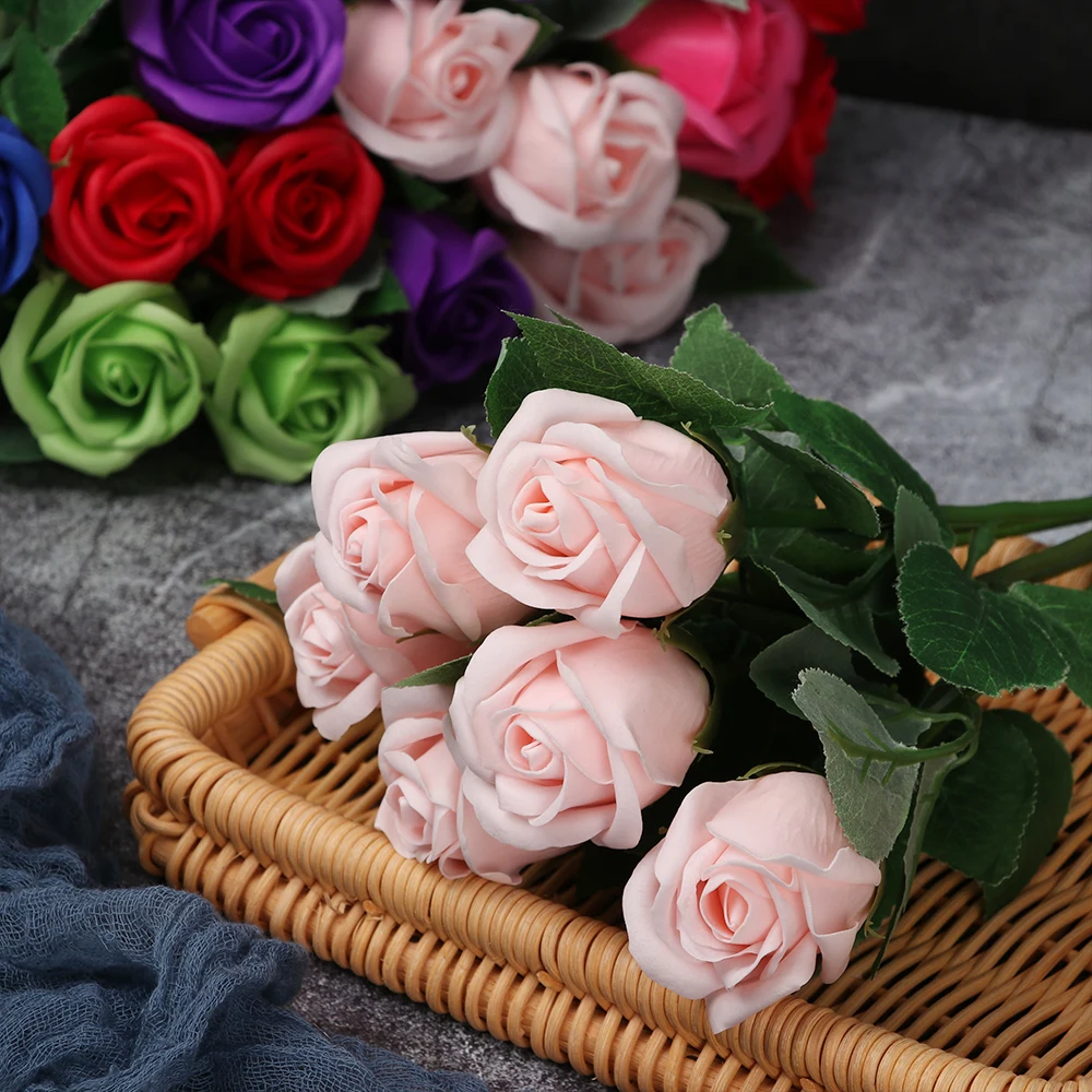 1 шт. искусственный цветок мыла роза Свадебный букет домашний декор ручной