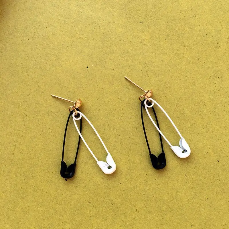 Модные Цвет Фул английская булавка серьги гвоздики геометрической формы